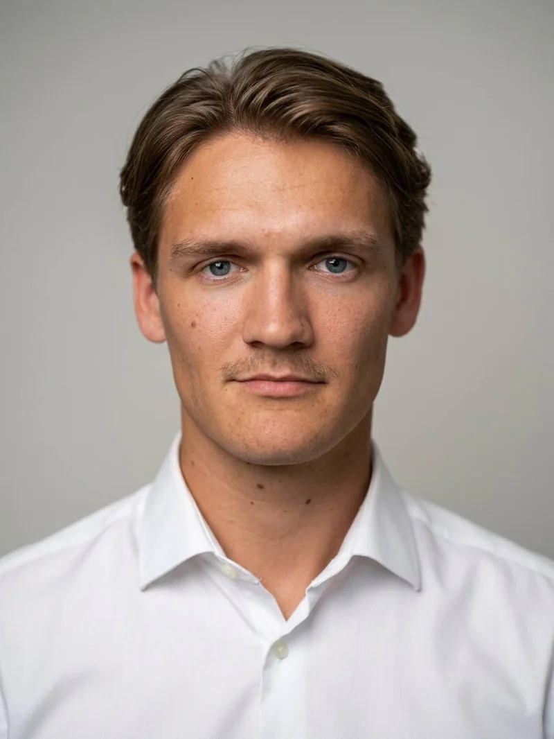 Portrett av Sander Vågen (Sander Vågen), partner og medgründer i det norske webbyrået Nettoppsett. Han jobber med profesjonell webutvikling, SEO og konverteringsoptimaliserte nettsider for lokale bedrifter og håndverkere.